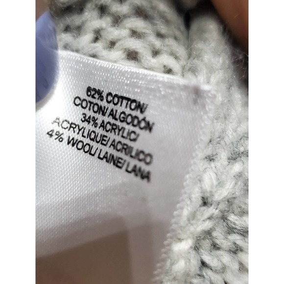 Lucky Brand Women Gray Floral Cotton Round Neck Long Sleeve Pullover Sweater M - Picture 9 of 12